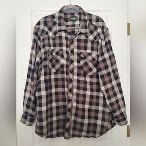 Outdoor life brown plaid‎ long sleeve XXL